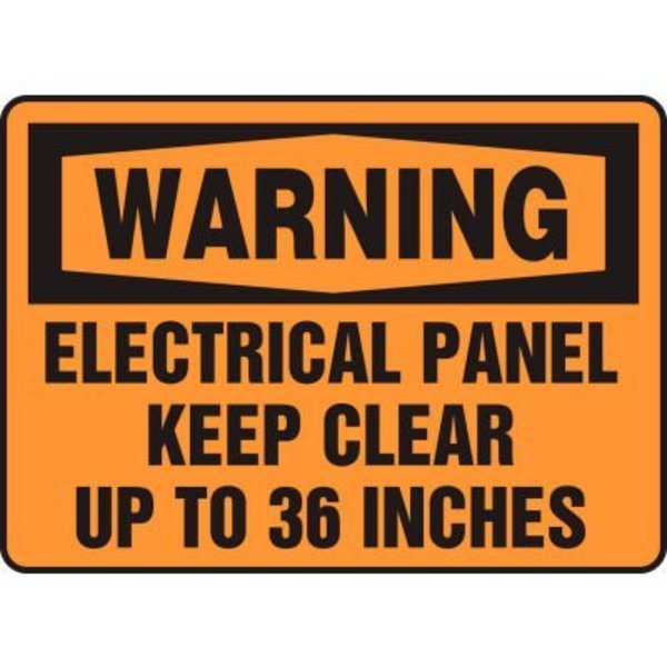 Accuform Accuform Warning Sign, Electrical Panel Keep Clear Up To 36 Inches, 10inW x 7inH, Plastic MELC309VP